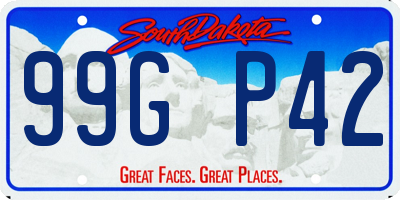 SD license plate 99GP42