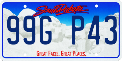 SD license plate 99GP43