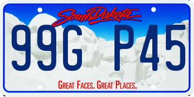 SD license plate 99GP45
