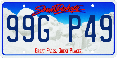 SD license plate 99GP49