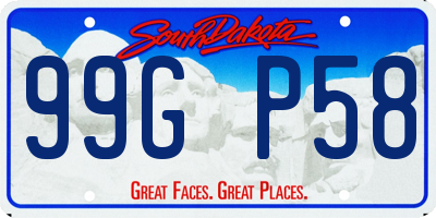 SD license plate 99GP58