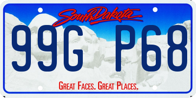 SD license plate 99GP68