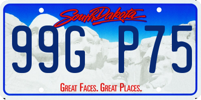 SD license plate 99GP75
