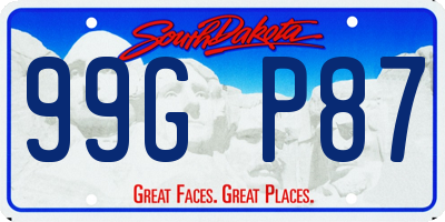SD license plate 99GP87