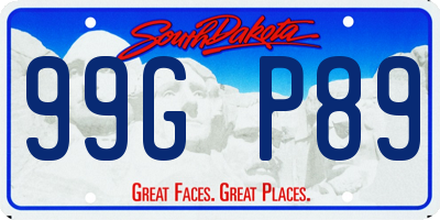 SD license plate 99GP89