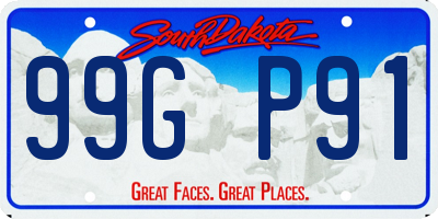 SD license plate 99GP91
