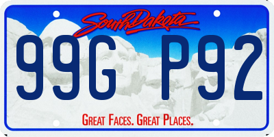 SD license plate 99GP92