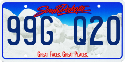 SD license plate 99GQ20