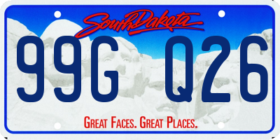 SD license plate 99GQ26