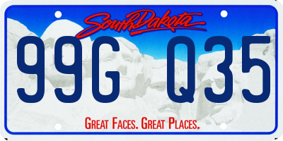 SD license plate 99GQ35