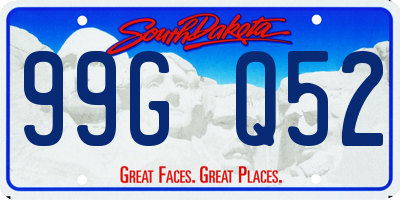 SD license plate 99GQ52