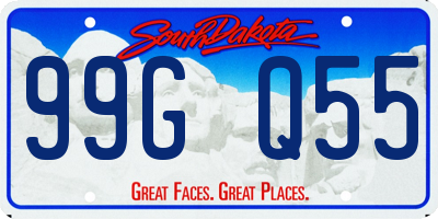SD license plate 99GQ55