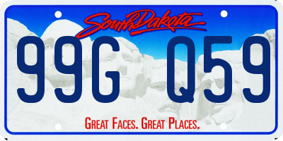 SD license plate 99GQ59