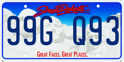 SD license plate 99GQ93