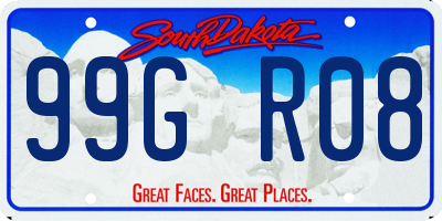 SD license plate 99GR08