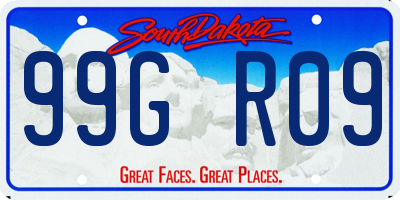 SD license plate 99GR09