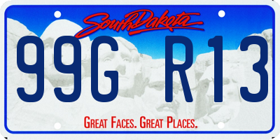 SD license plate 99GR13