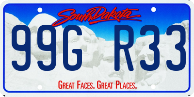 SD license plate 99GR33