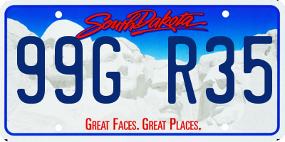 SD license plate 99GR35