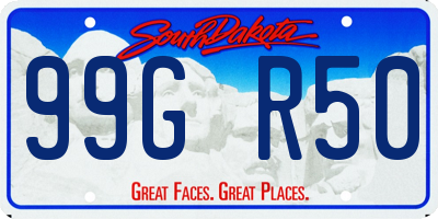 SD license plate 99GR50