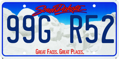 SD license plate 99GR52