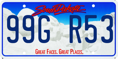 SD license plate 99GR53
