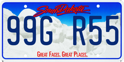 SD license plate 99GR55
