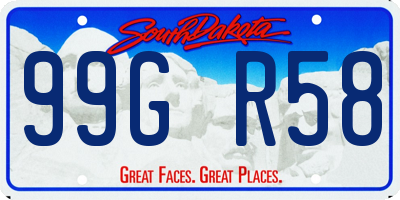 SD license plate 99GR58