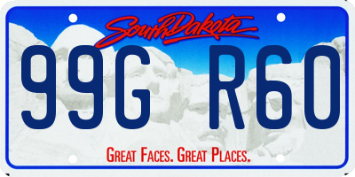 SD license plate 99GR60