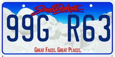 SD license plate 99GR63