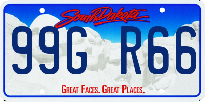 SD license plate 99GR66