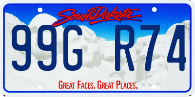 SD license plate 99GR74