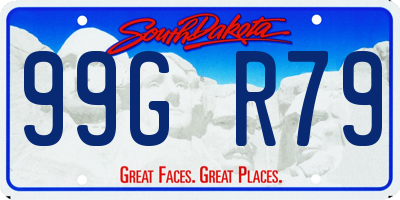 SD license plate 99GR79