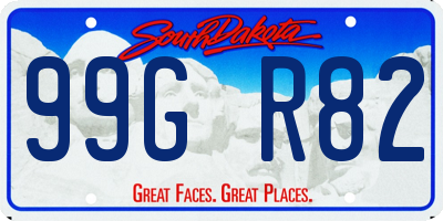SD license plate 99GR82