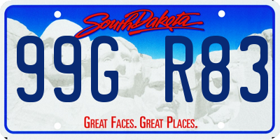 SD license plate 99GR83