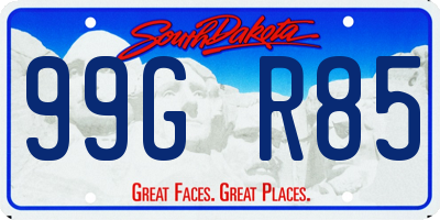 SD license plate 99GR85