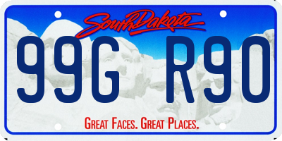 SD license plate 99GR90