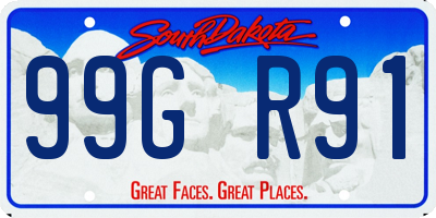 SD license plate 99GR91