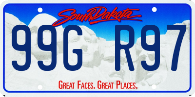 SD license plate 99GR97
