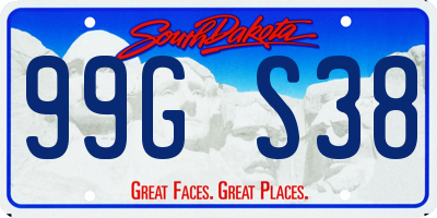 SD license plate 99GS38