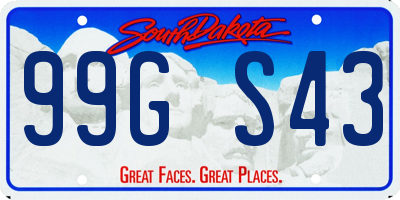 SD license plate 99GS43