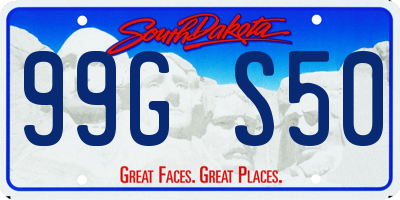 SD license plate 99GS50