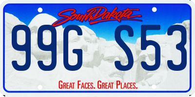 SD license plate 99GS53