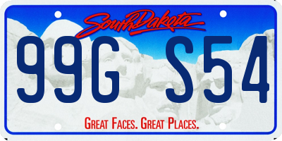 SD license plate 99GS54