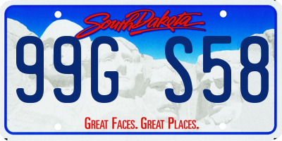 SD license plate 99GS58