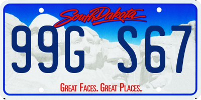 SD license plate 99GS67