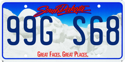 SD license plate 99GS68