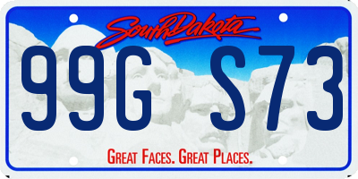 SD license plate 99GS73