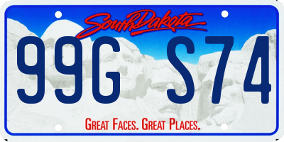 SD license plate 99GS74