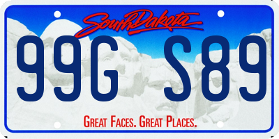 SD license plate 99GS89